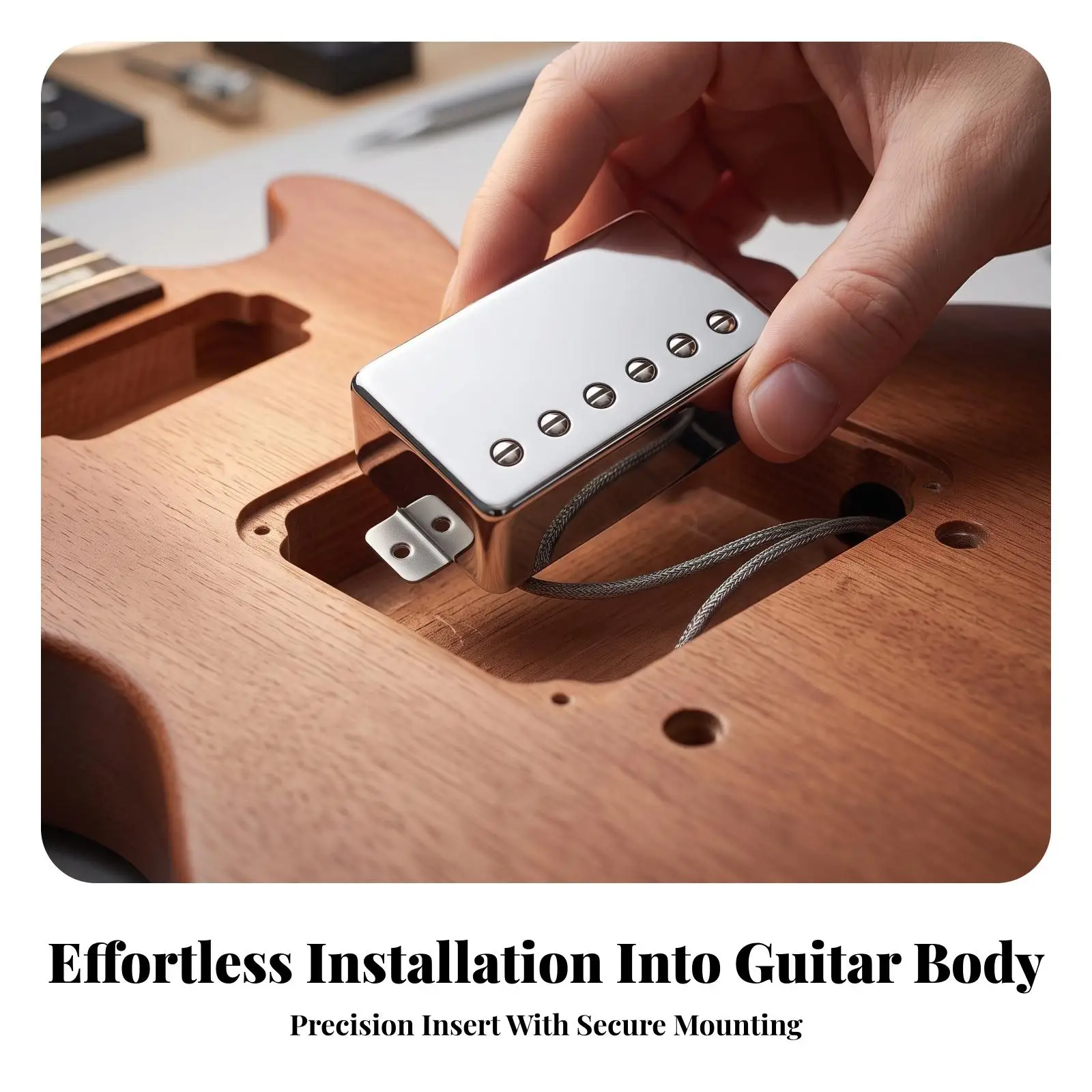 Electric Guitar Accessory Pickup Ground Wire Chrome Metal Six String Balanced Output