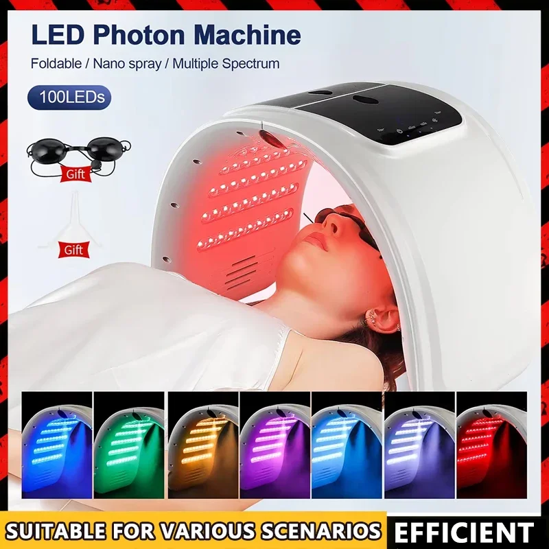 Macchina fotografica a LED a 7 colori con nano spray idratante per la pelle maschera per il viso e il corpo salone SPA uso domestico ringiovanimento della pelle cura della pelle dell'acne