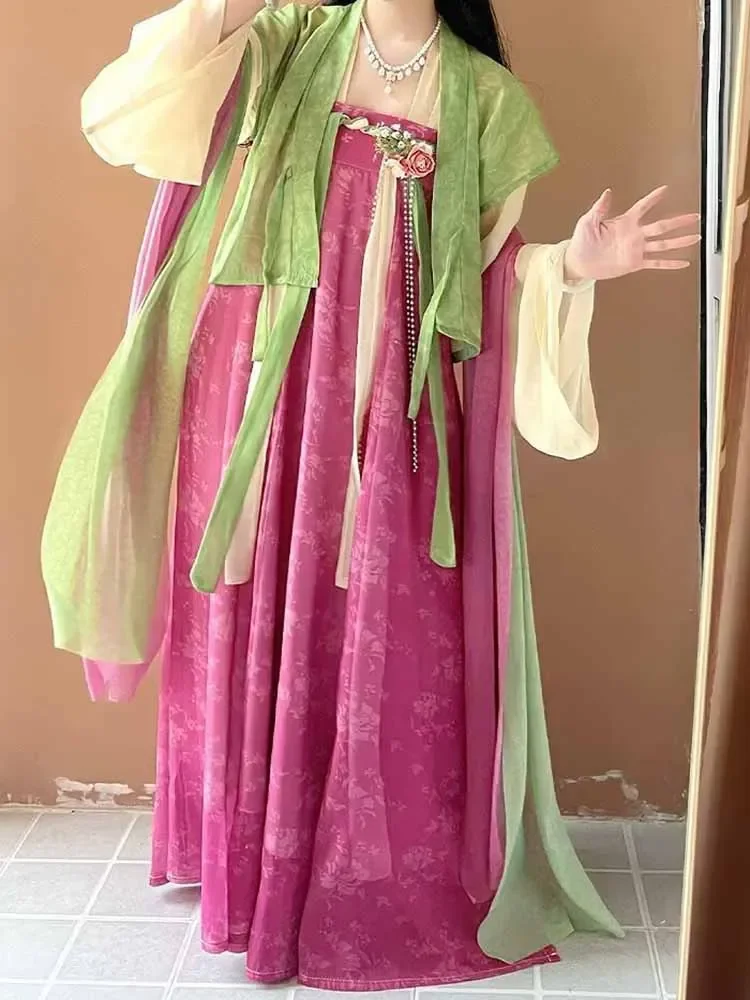 2025 Lente Hanfu Jurk Vrouwen Oude Chinese Hanfu Sets Vrouwelijke Fee Cosplay Kostuum Tang-dynastie Hanfu Voor Vrouwen Hot Koop