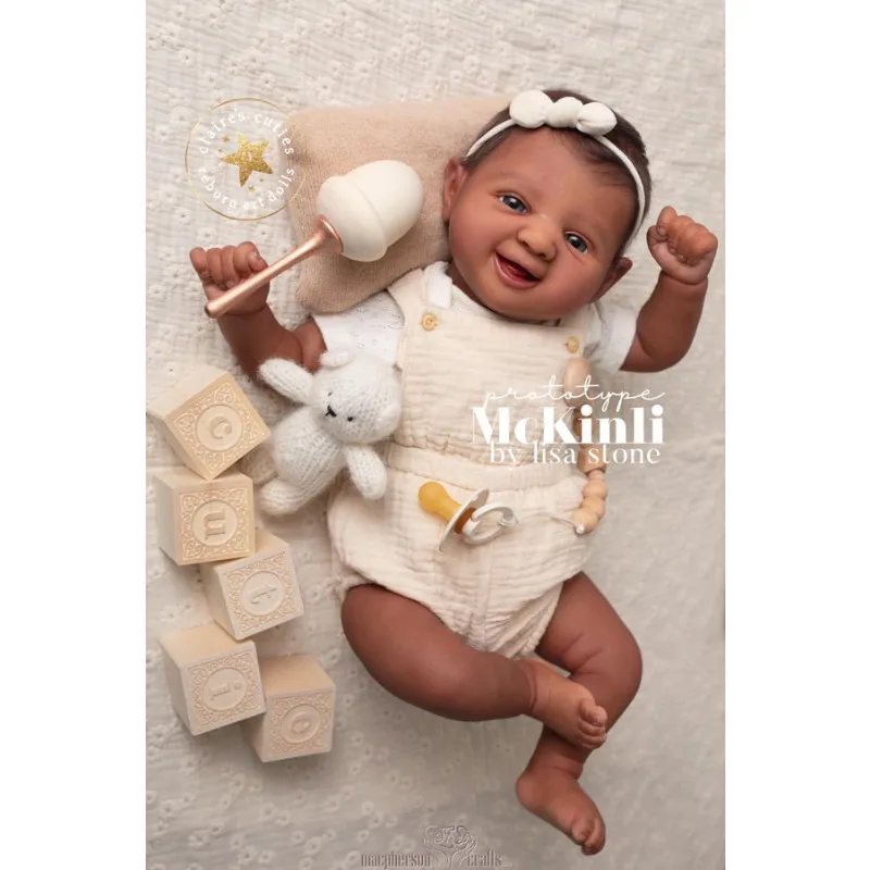 NPK Unpainted DIY Doll Parts 20Inch Reborn McKinli Fresh Color with Cloth Body Uncolor Unfinished Doll Kits