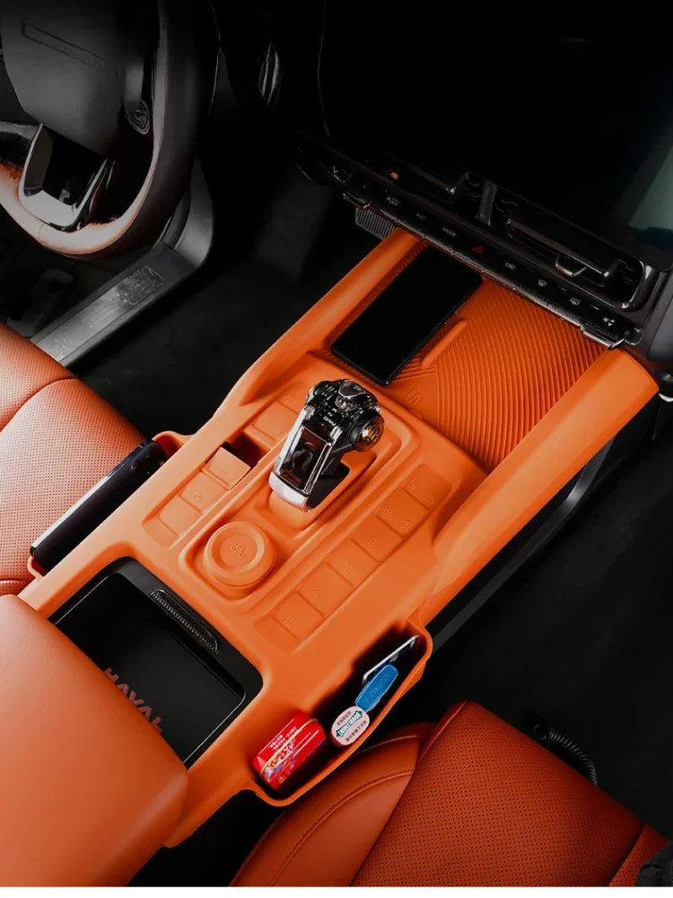 

Для Great Wall Haval H9 2024-2025 центральная консоль беспроводная зарядка силиконовая накладка с сумкой для хранения панель переключения передач пылезащитный чехол