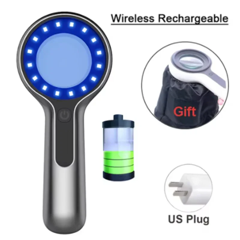 مصباح وودز تحليل الجلد بالأشعة فوق البنفسجية لاختبار فحص الجلد آلة محلل التشخيص الطبي العناية بالجمال الشخصي