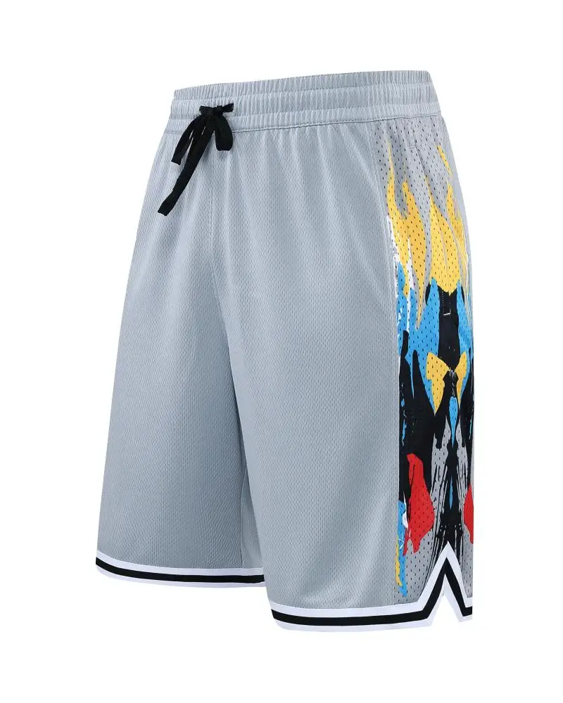 Short de basket-ball longueur genou pour homme, vêtements de sport respirants, séchage rapide, pantalon d\'entraînement de fitness, course à pied,