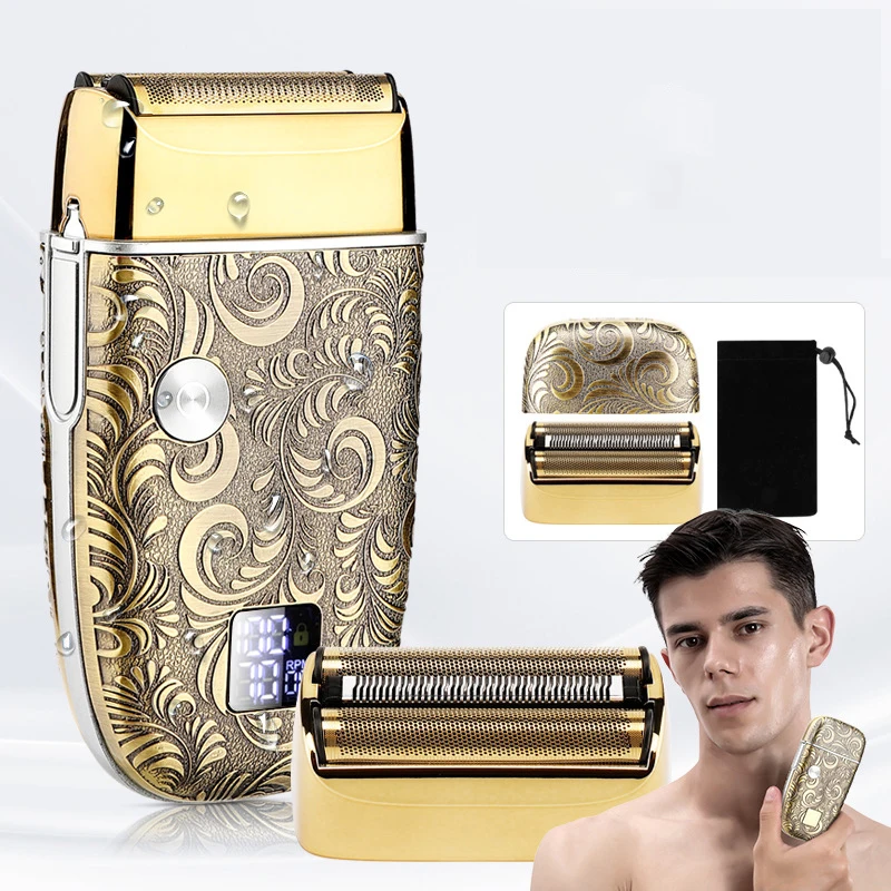 

STLF Digital Display Customized Logo Travel Shaver Foil Razor Rechargeable Electric Shaver for Face with 2 Speeds