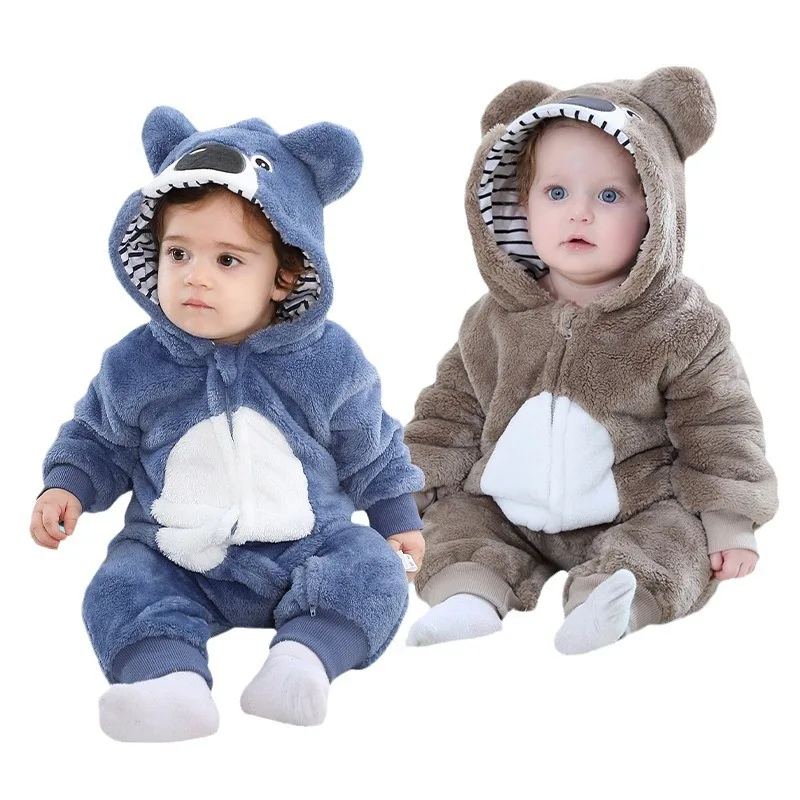 Cute Koala Bear Costume Bodysuit Infant Baby Boy Girl Clothes Romper Toddler Winter Animal Zipper Jumpsuit Party Ropa Para Bebe