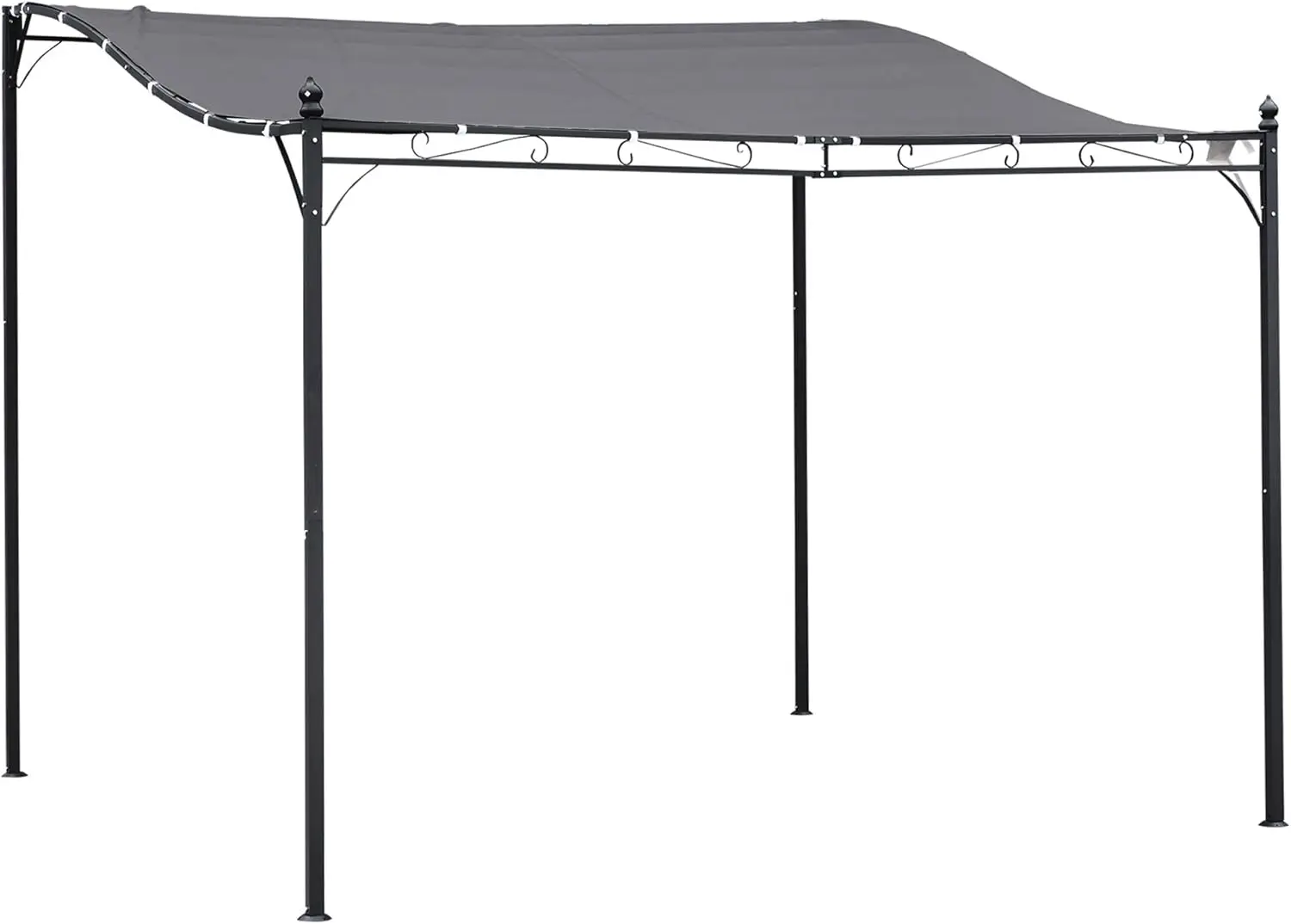 Outsunny 10' X 10' Steel Outdoor Pergola Gazebo, Patio Canopy With Weather-Resistant Fabric And Drainage Holes For Backyard,