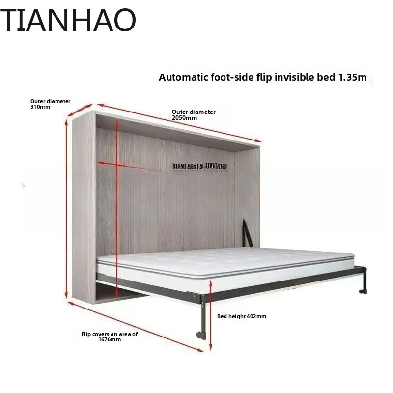 New Invisible Bed Multi-functional Folding Single Household Small Apartment Hidden Double Murphy Bed Is Now Made