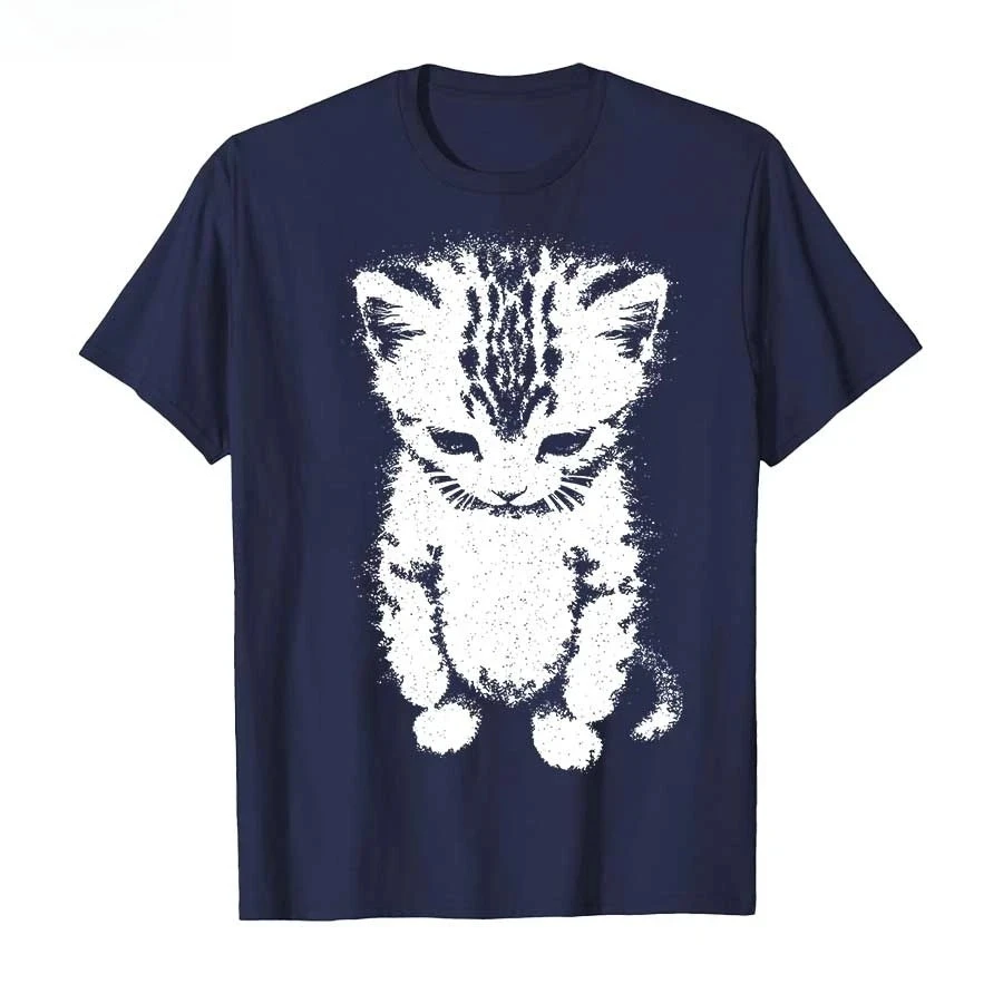 El Gato Sad Kitten Funny Meme Sad Crying Munchkin Cat Trendy T-shirt Oversized Men Women Cotton T Shirts Short Sleeve Male Top