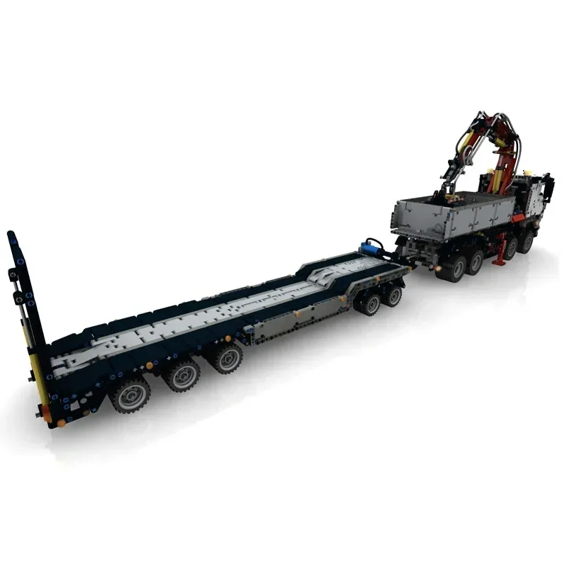 MOC-24465Custom 42043 Trailer with Pneumatic Building Block Model 1355 Parts Children's Birthday Building Block Toy Gift