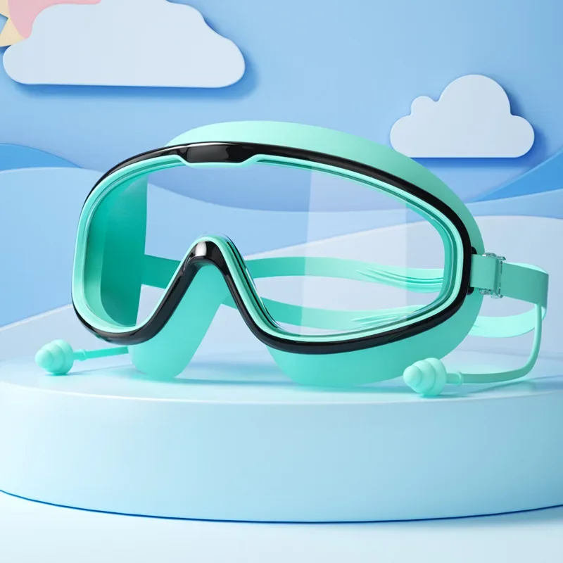 Kinder-Schwimmbrille mit großem Rahmen, HD-Sicht, beschlagfrei, wasserdicht, für Jungen und Mädchen, mehrfarbig zur Auswahl – Detail 11