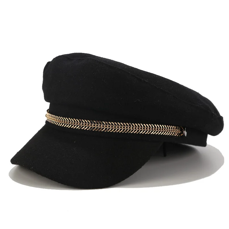 Trendy Baskenmütze Hut Frauen Casual Military Cap Flache Kapitän Trucker Caps Mode Pu Leder Reise Kadett Maler Achteckige Hüte – Detail 1