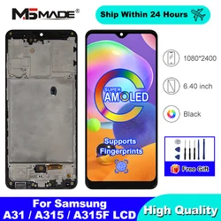 Super AMOLED For Samsung Galaxy A31 LCD SM-A315F/DS SM-A315G/DS Display Touch Digitizer Screen Replacement Parts A315 Display