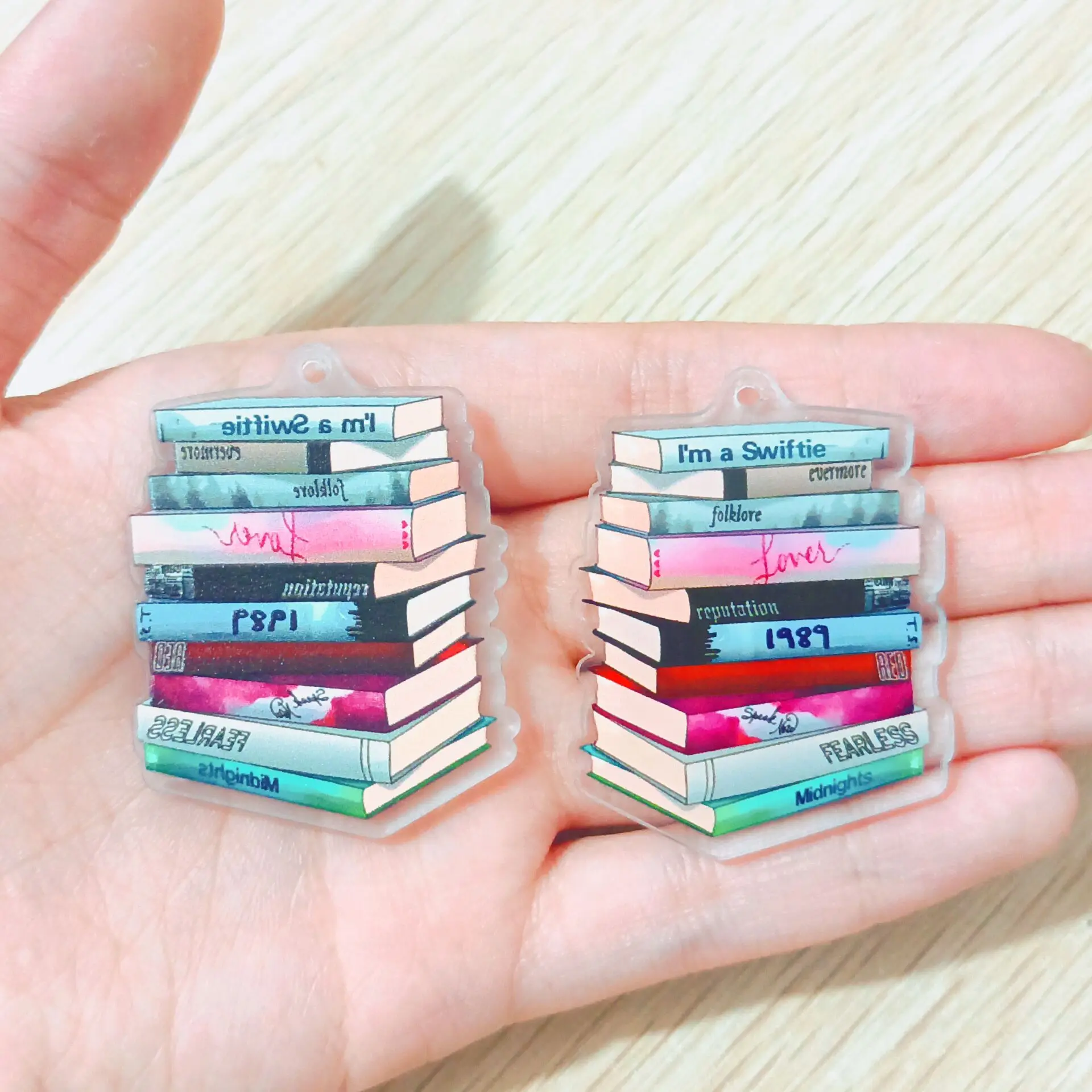 6PCS 1989 Celebrity Albums Books Acrylic Charms Transparent Flat Back Resin Planer Pendant for Earrings Bracelets Jewelry Making