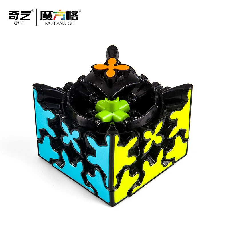 Qiyi Gear-Cubo mágico de velocidad sin pegatinas, juguetes profesionales Fidget, rompecabezas, 3x3, 5,7 CM