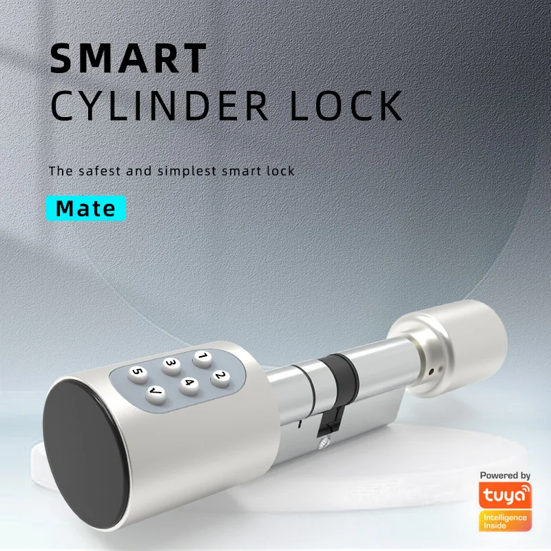 Tuya BLE Smart Electronic Door Lock Euro DIY Cylinder Digital Password APP Keys IC Card Unlock Keyless for Home Hotels Security