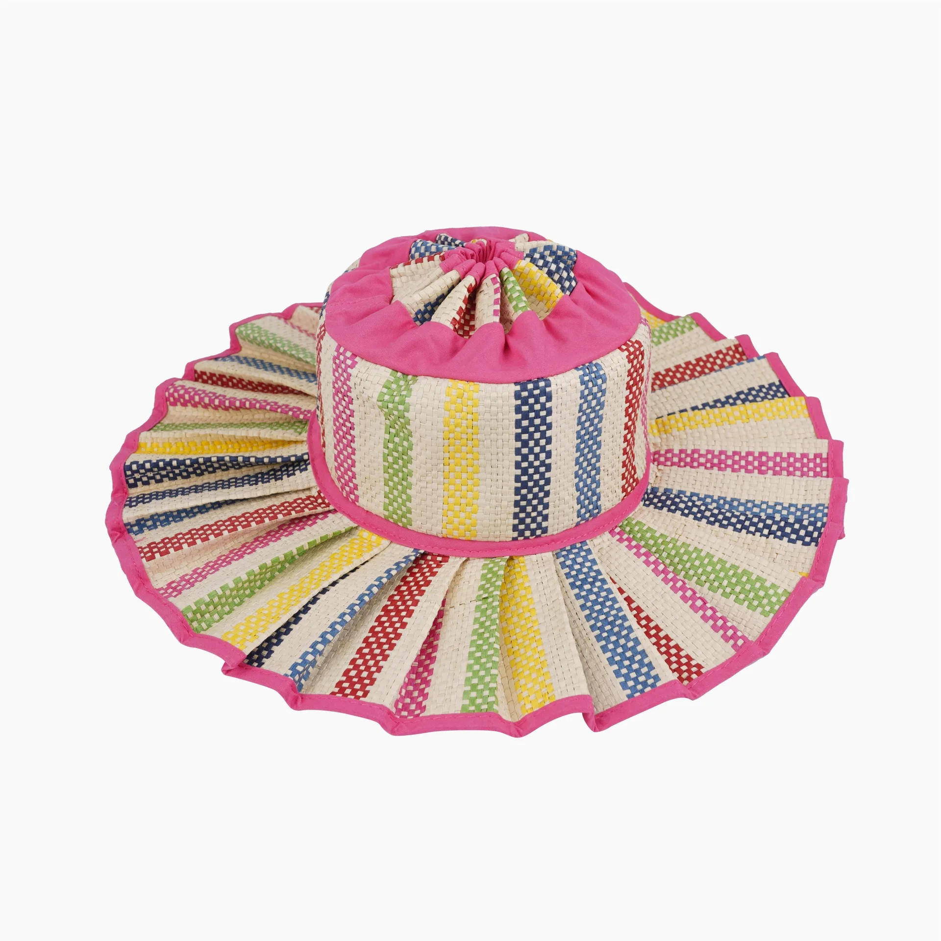 Neuer faltbarer Sonnenhut für Damen, Sommer, gekräuselter Rand, UV-Schutz, breite Krempe, lässige Kappe für Strand und Reisen, verstaubares Accessoire – Detail 8