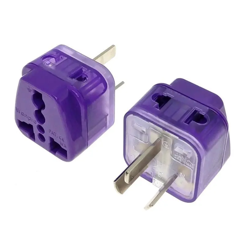 Wonpro Brand Australian, New Zealand, China Travel Adapter Type I Plug 2 Way Outlet Power Plug convert AU/US/EU/UK