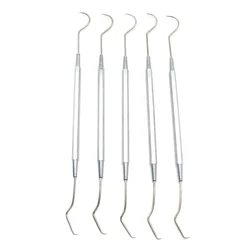 5PCS Dental Periodontal Probe Explorer Stainless Steel Double Ends Dentist Pick Scraper Tool Dentistry Tooth Stains Remover Home