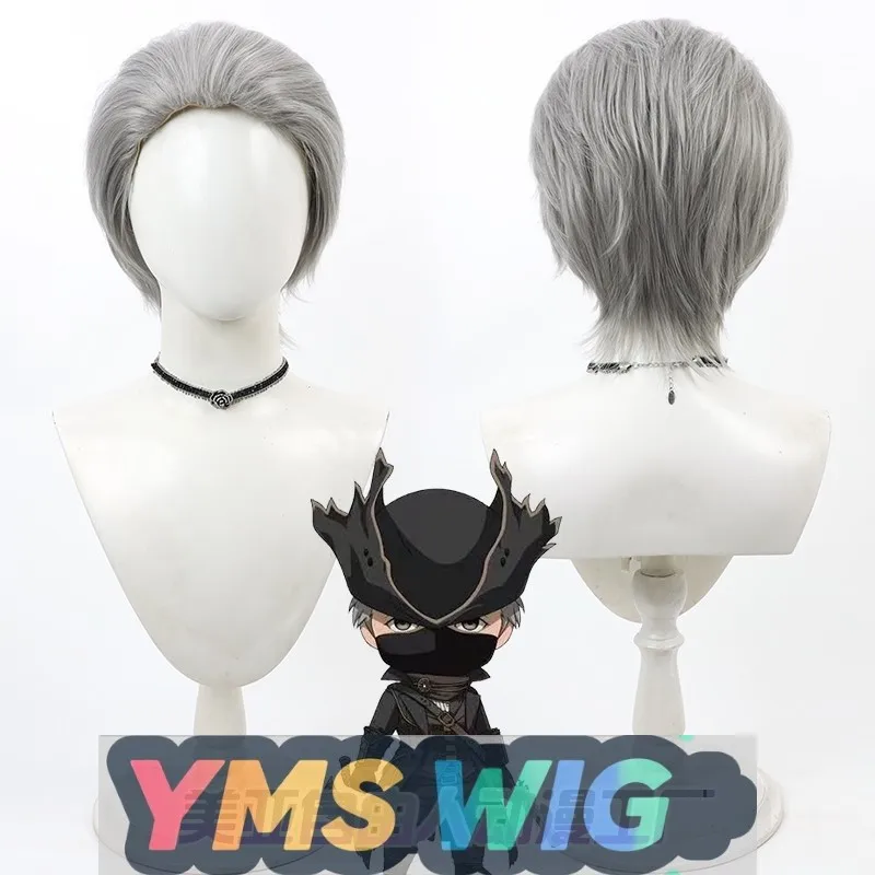

[YMS WIG] Bloodborne Curse Germain Hunter Cos парик Bloodborne Grey с большой спинкой