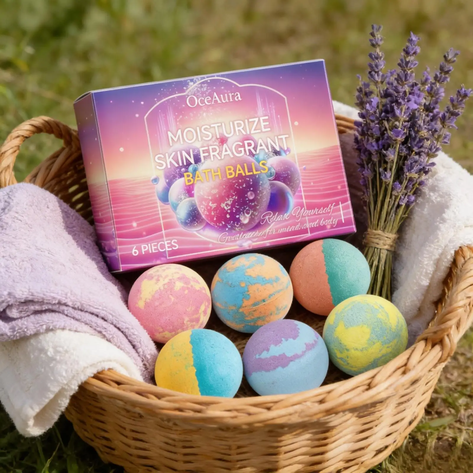 

OceAura Набор бомбочек для ванны для женщин: мягкие, гладкие, для ухода за телом, увлажнения и повышения эластичности кожи, подарочный набор для душа, 6 шт.