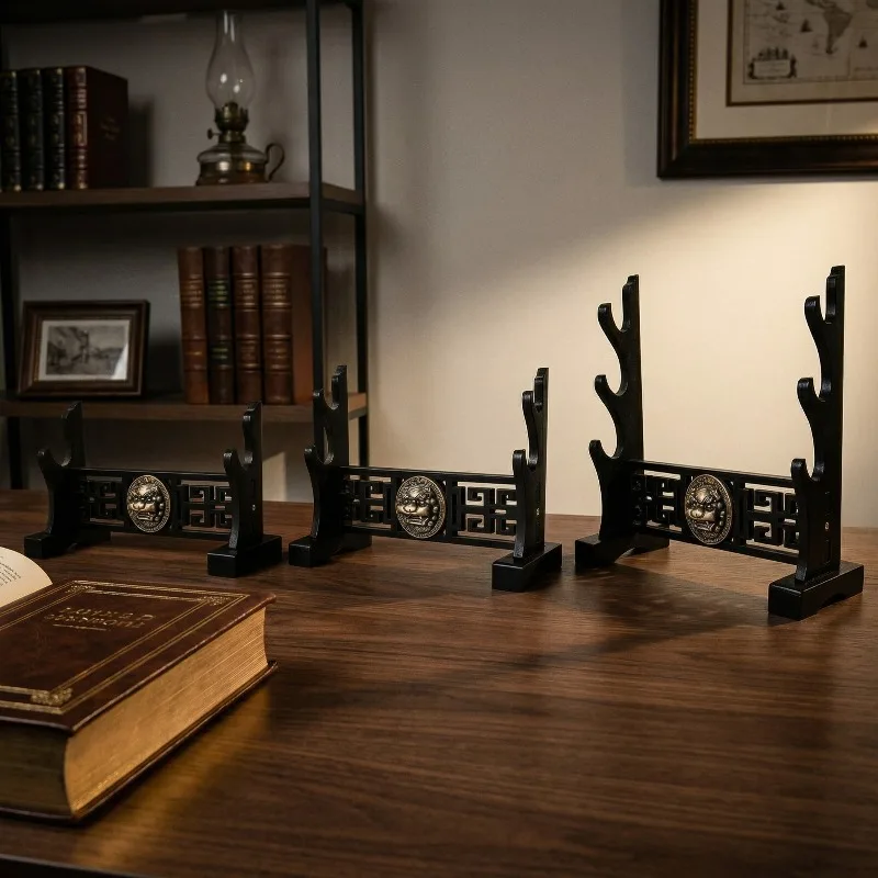 Kylin Stand Sword Shelf Display Solid Support Wooden Sabre Holder Stand Floor Real Japanese Katana Sabre Shotgun Rack Home Decor