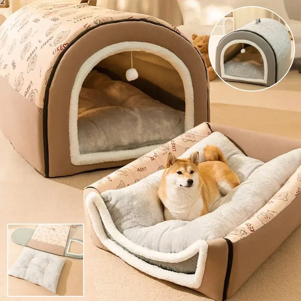 

1PC Large Dog Kennel Warm in Winter Detachable Washable Dogs Bed Multiple Usage Dog Beds for Medium Dogs Soft and Comfortable