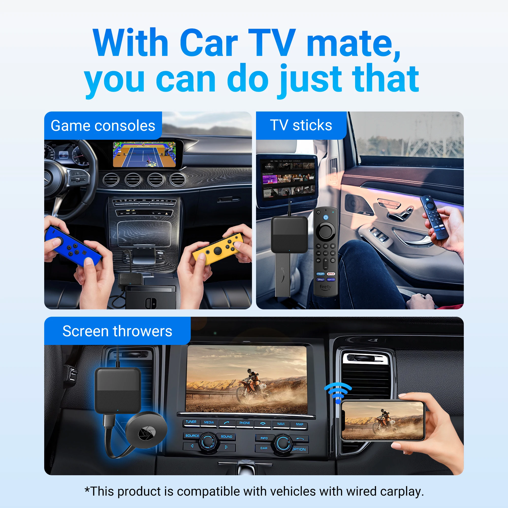 OTTOCAST Car Ai Box HDMI Multimedia Adapter DVD Converter for Movies Live TV Show Box for Netflix Youtube OEM Wired CarPlay Car