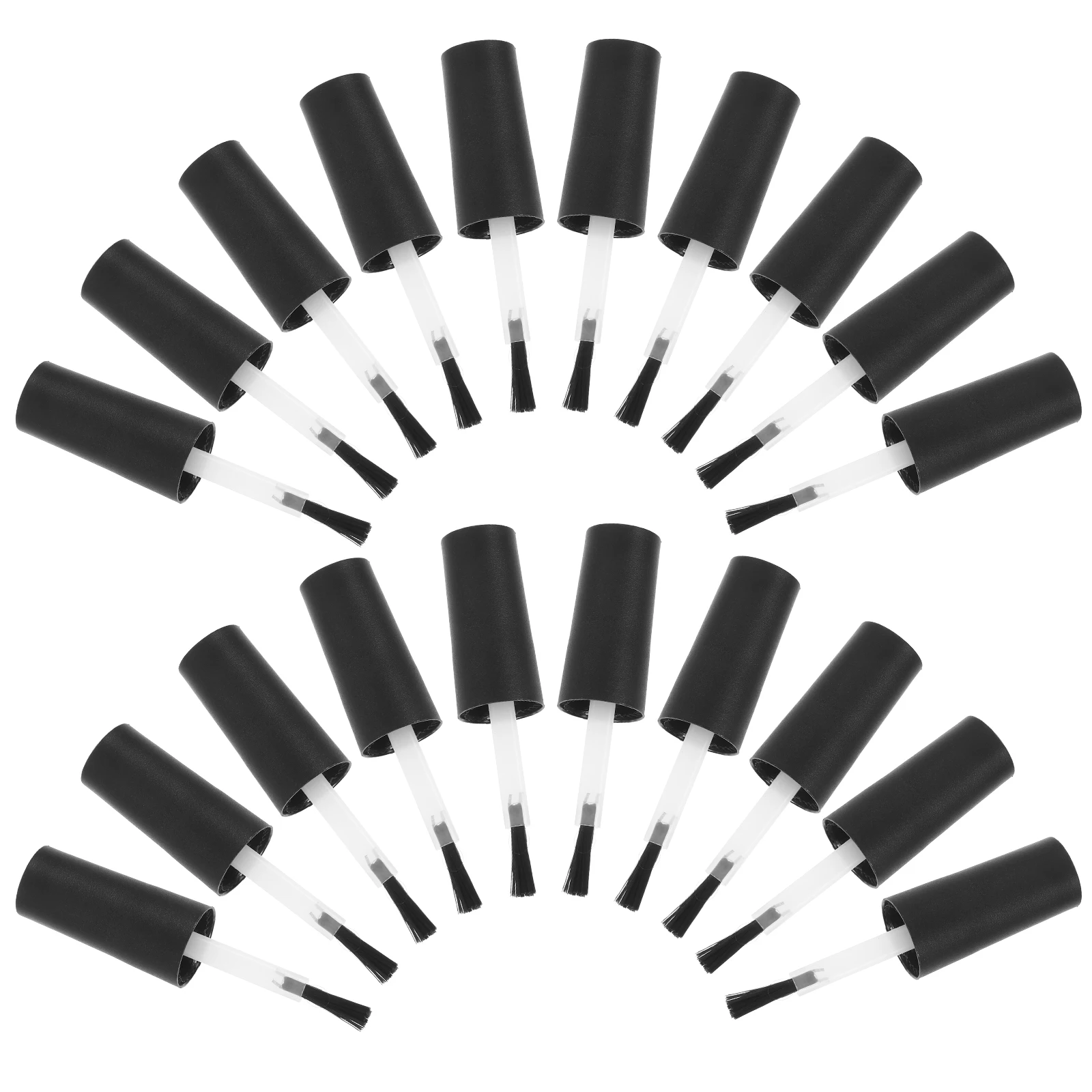 

20 pcs Nail Polish Brush Replacement Liquid Gel Bottle Caps Covers Empty Black Soft Bristles Practical Design Nail Care Tools