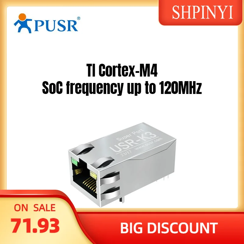 

PUSR K2/K3 TTL встроенный модуль TCP/IP 10/100 Мбит/с Ethernet-порт Поддержка аппаратного обеспечения управления потоком Шлюз Modbus