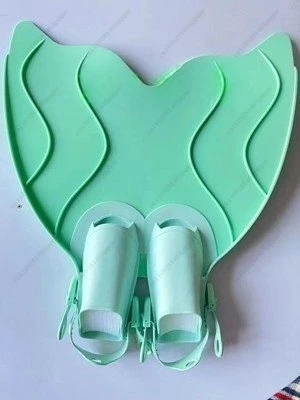 Meerjungfrauen-Flossen Einzelne Schwimmhäute Freitauch- und Schnorchelausrüstung für Erwachsene Silikon-Fischschwanz Größe 36 bis 44 – Detail 4