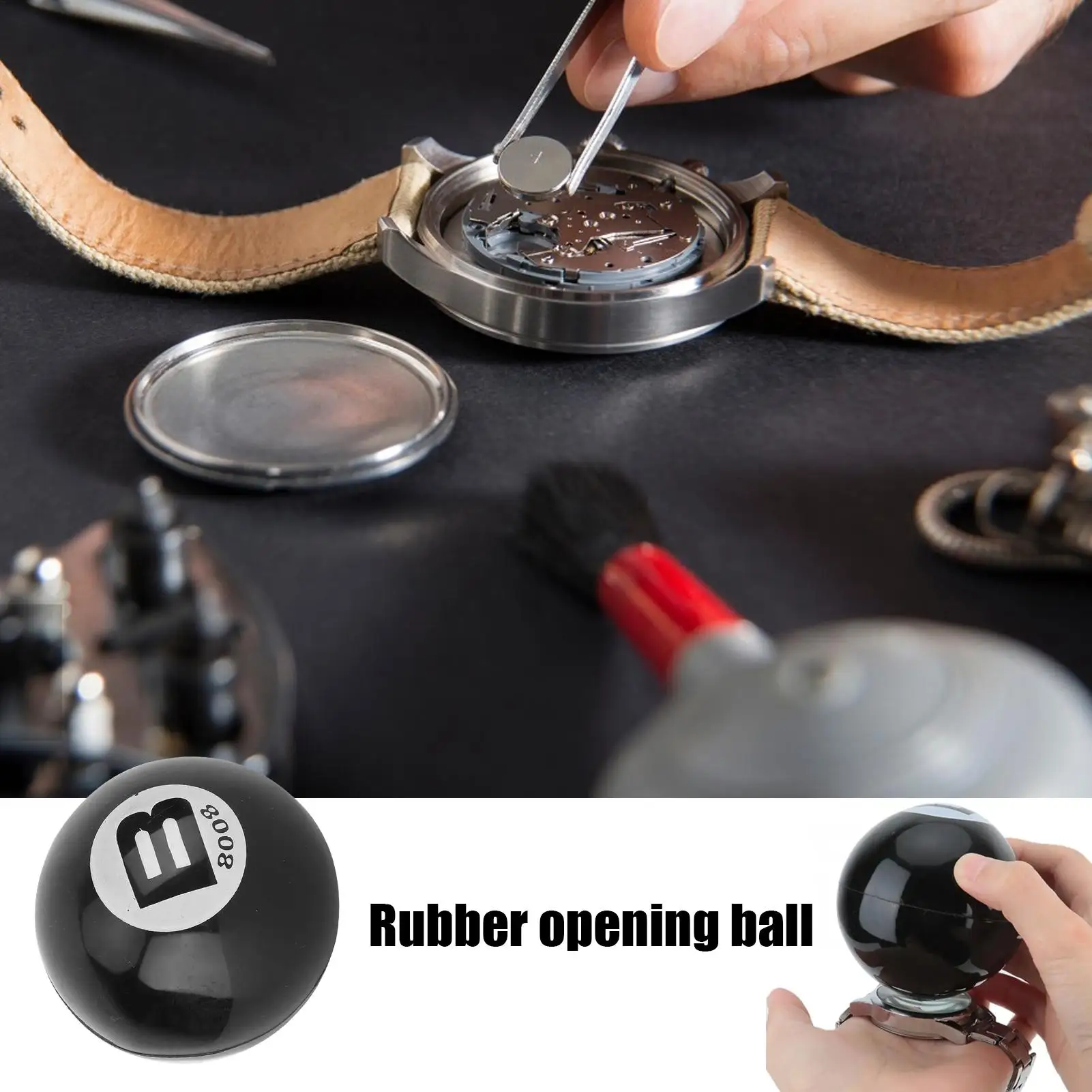 Practical Rubber Screwing Ball Type Watch Back Case Opener Tool Multifunctional for Watchmaker Watch Wristwatch Repair Accessory