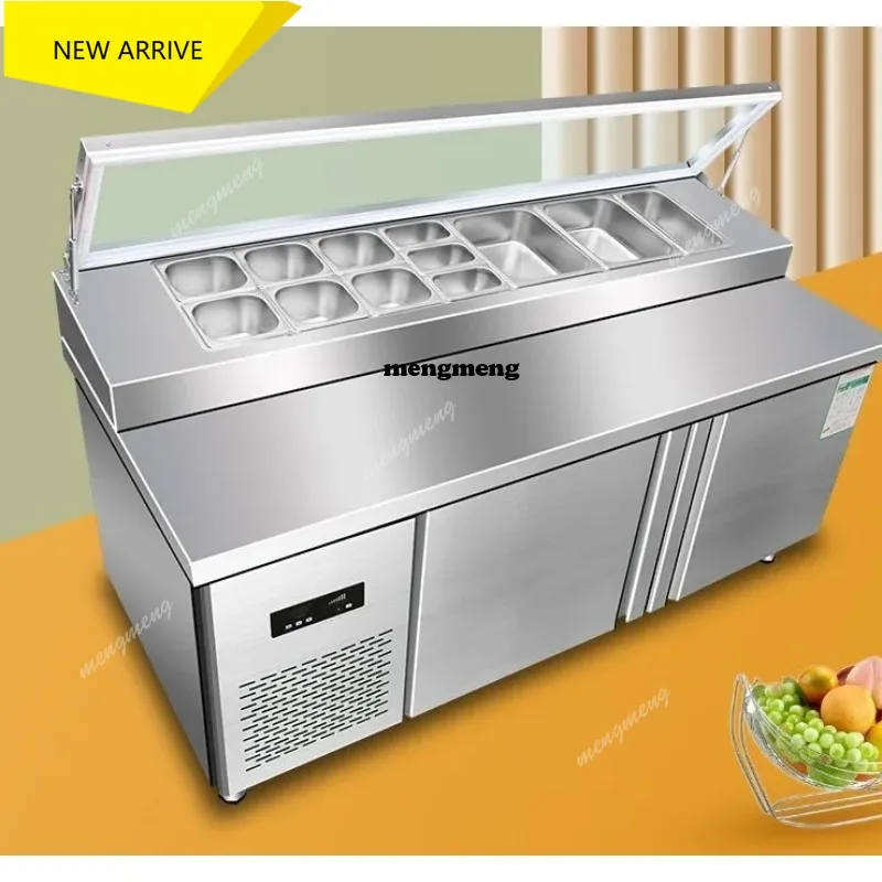 Commercial Refrigeration Salad Bar Counter Top Pizza Refrigerator Salad Freezer Fridge Sandwich Prep Table Chiller