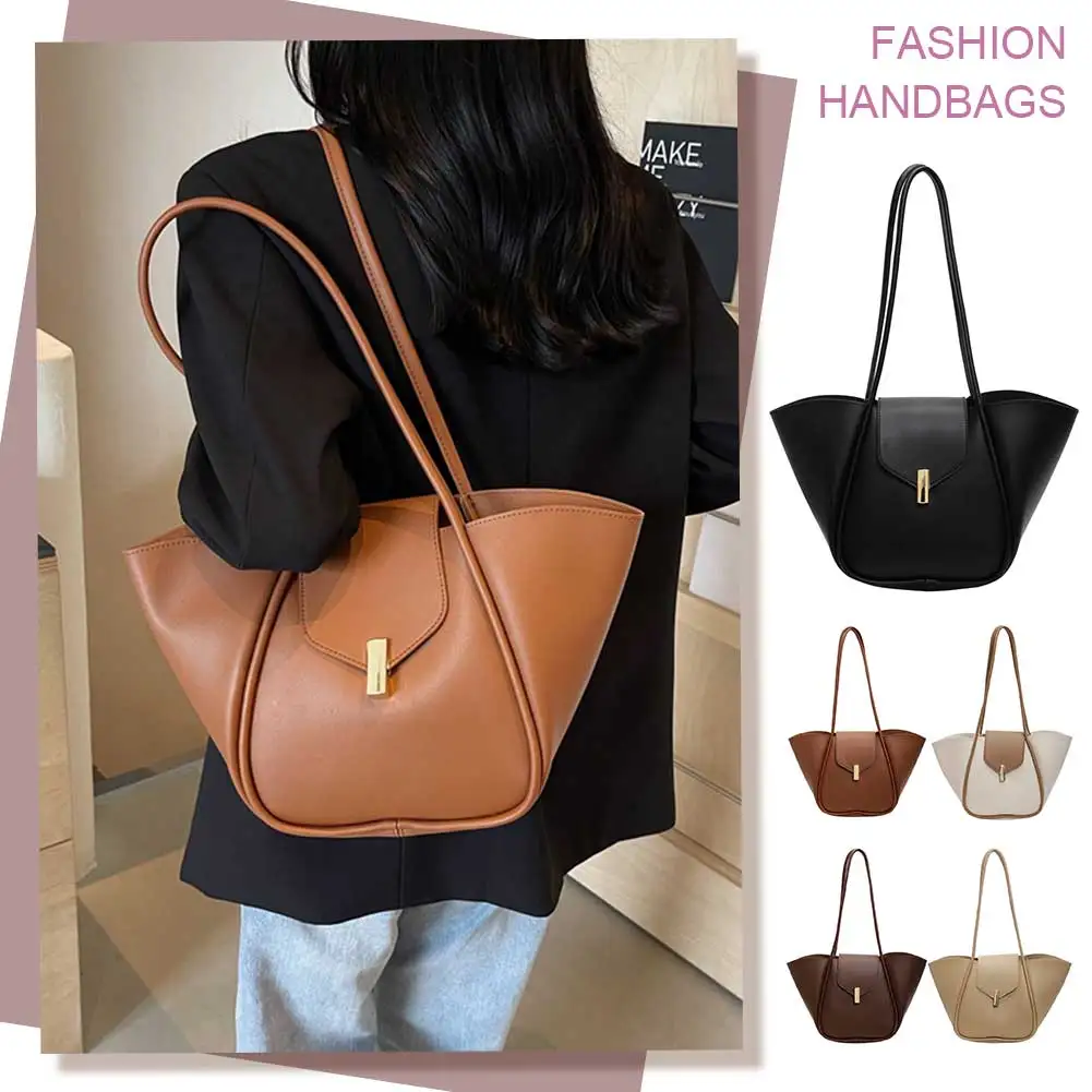

Women Fashion Shoulder Bag PU Leather Simple Tote Handbag Adjustable Strap Top Handle Bag Daily Bag for Female