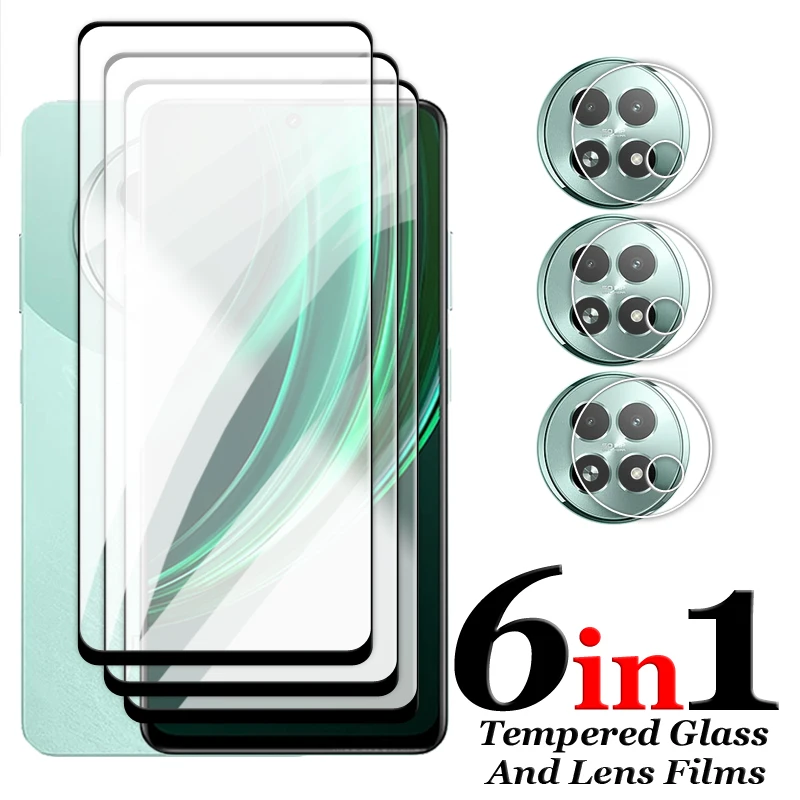 

6in1 For Realme 13 Glass Realme 13 5G Tempered Glass 2.5D Full Cover Glue Screen Protector For Realme 13 5G Lens Film 6.72 inch
