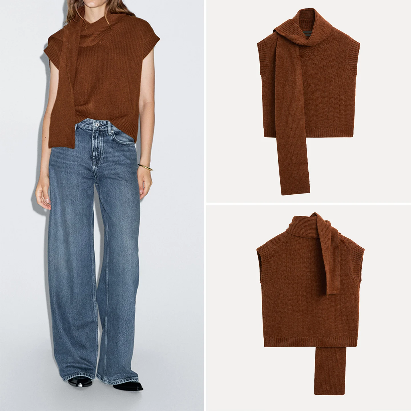 

Модный повседневный шарф Ne, жилет, женский Sle Ele, осень 2023, Новое поступление, цвет Z с высоким воротником для поездок на работу