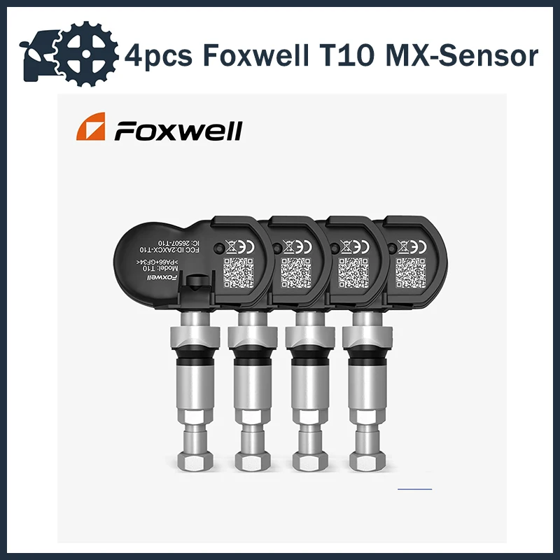 

4pcs Foxwell T10 MX-Sensor TPMS 2 in 1 433MHz 315MHZ OE Universal Activate Programming Tire Pressure Monitor Test Repair Tools