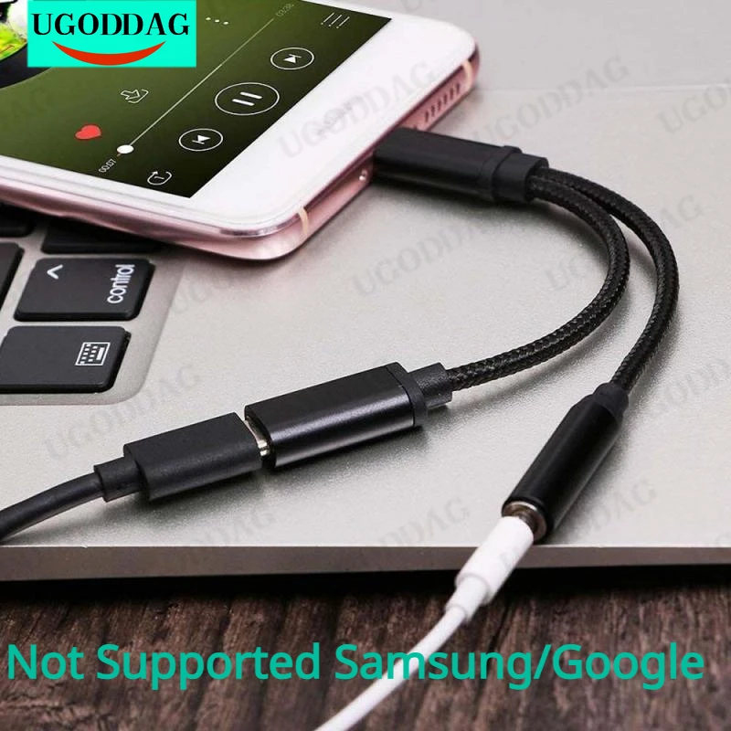 Type C to 3.5mm Charge Audio Adapter 2 In 1 USB C Splitter Headphone AUX Audio Cable for Xiaomi 6 8 Mix 2s Huawei Mate10 P20 pro