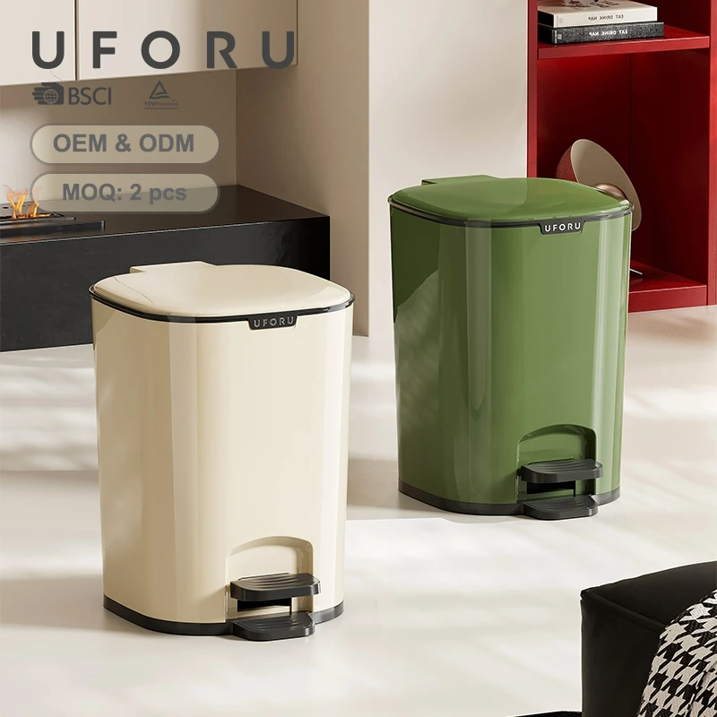

UFORU Foot Pedal Trash Can - Sealed Odor-Proof, Large Capacity, Leak-Proof Lid, for Kitchen Bathroom Living Room