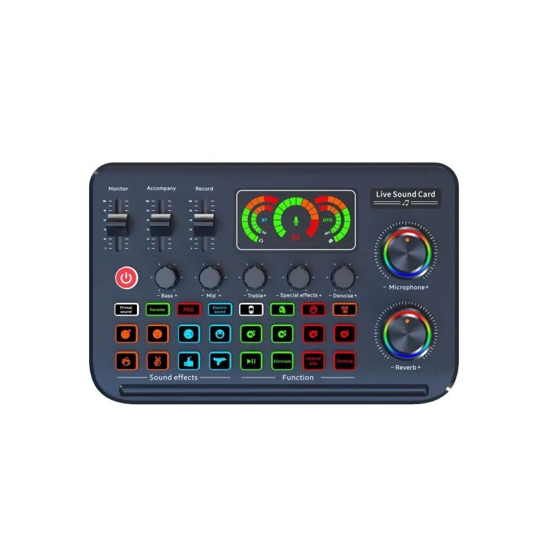 Studio Record Phone PC Live Audio Mixer Audio External Mixer Sound Card مجموعة بطاقة الصوت المتوافقة مع البلوتوث