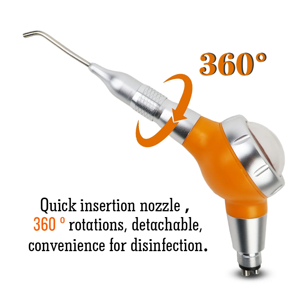 Dental Air Prophy Jet Sandblasting Handpiece Anti-Backflow Triangle Hole Separation Teeth Cleaning Polisher