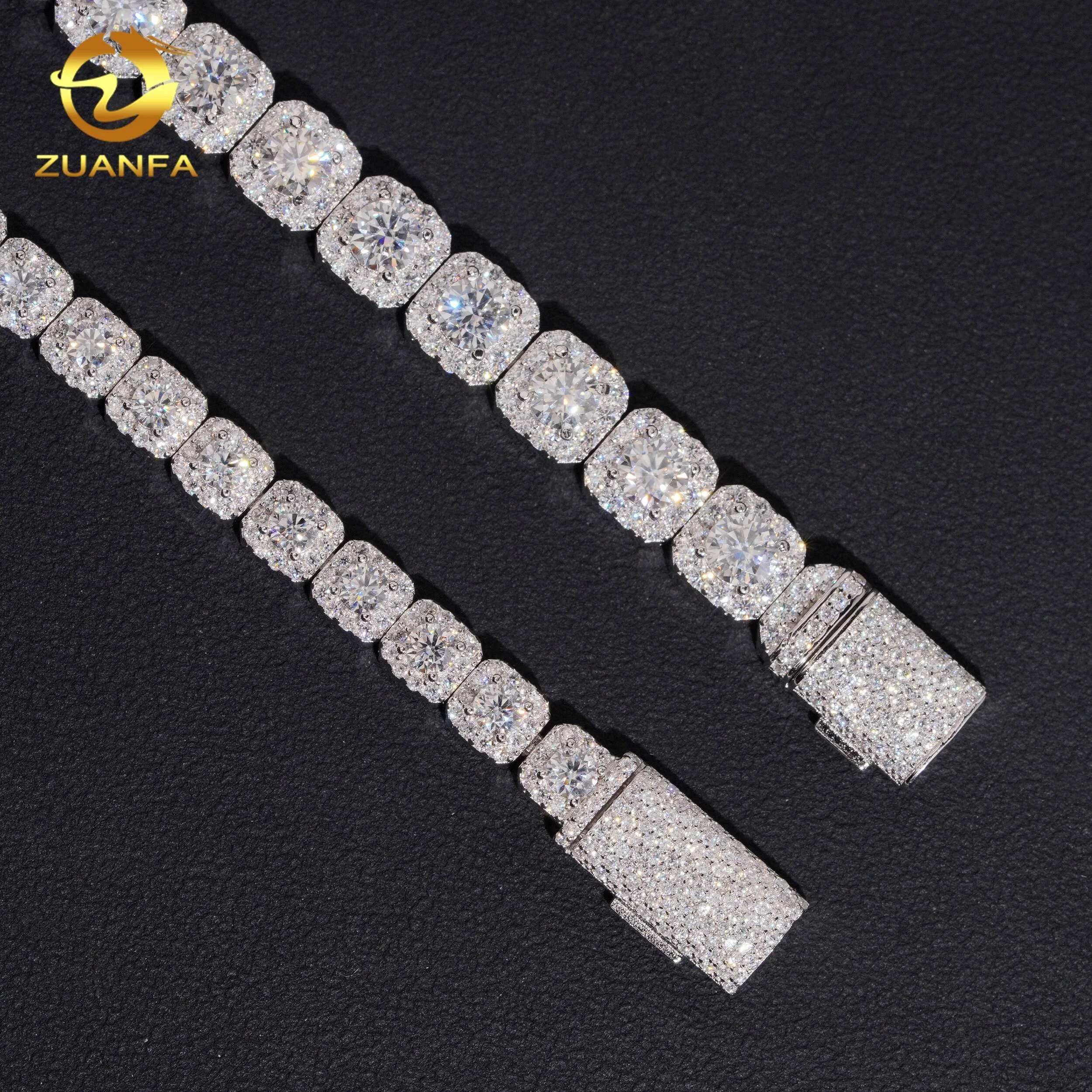New Arrivals Hip Hop Style 925 Sterling Silver Pass Diamond Tester 6mm 8mm Cluster Tennis Bracelet，