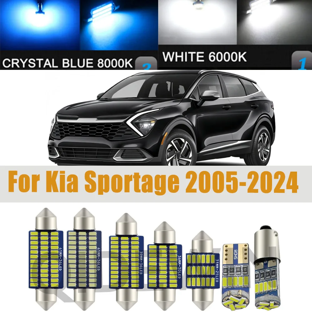 Car Parts LED Interior Map Reading License Plate Light Bulb Kit For Kia Sportage 2 3 4 5 2005- 2019 2020 2021 2022 2023 2024