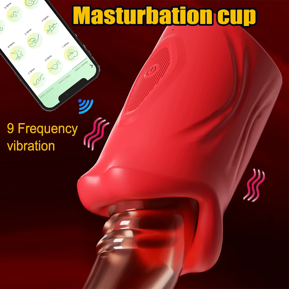 Male Glans Massager Penis Stimulator Delay Endurance Trainer Vibrator Oral Climax Male Masturbator Aircraft Cup Sex Toys for Men