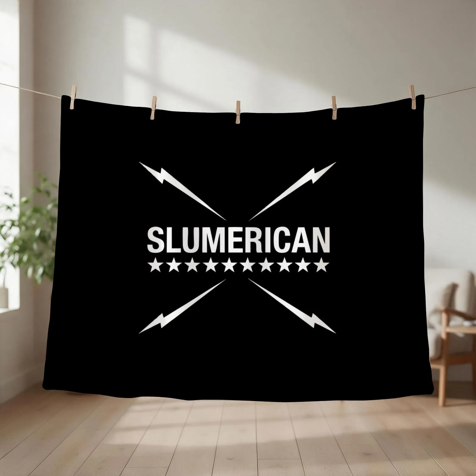 Slumerican Flag Throw Blanket Hairys Sofa Throw Tourist anime Blankets