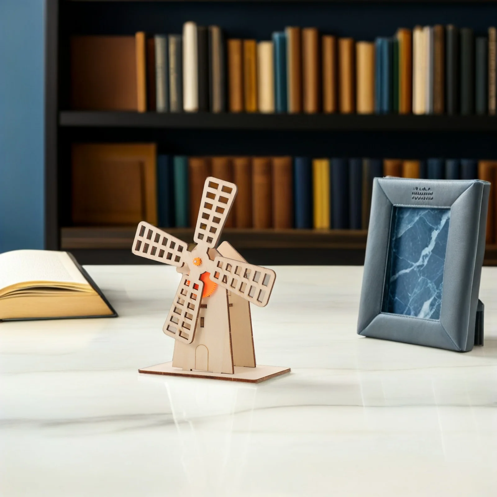 1 Juego de Kit de montaje de molino de viento de madera DIY de ciencia de vástago para niños, transmisión de engranajes giratorios, experimento educativo de turbina eólica
