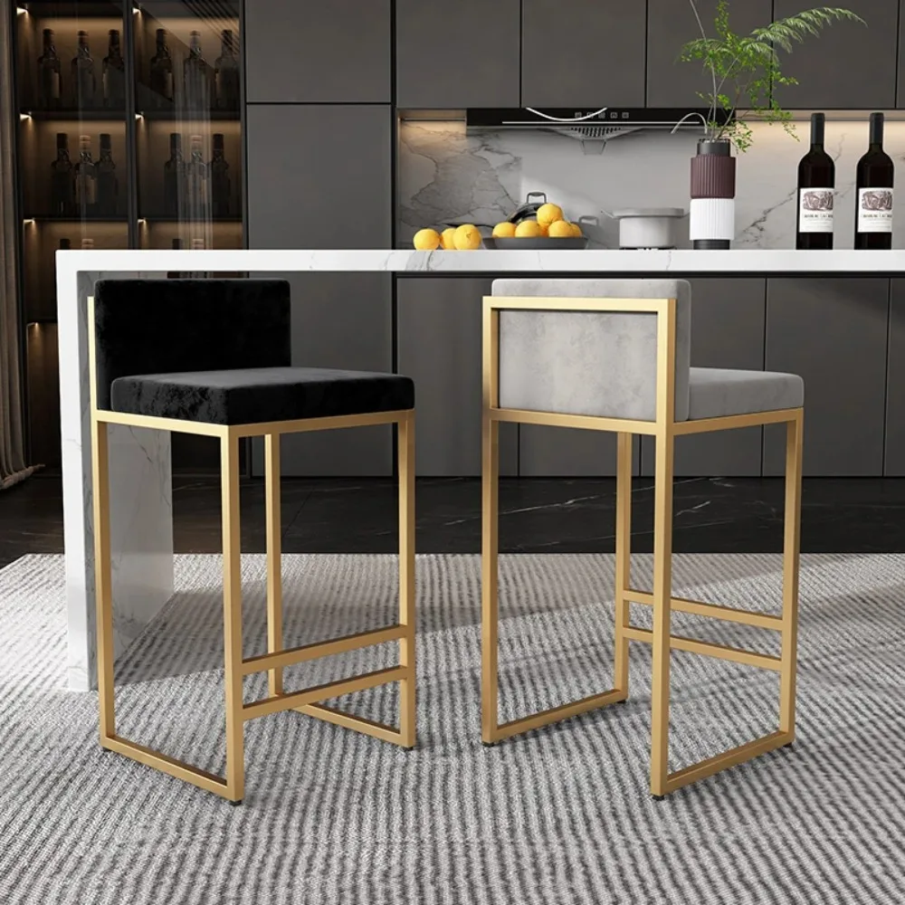 Luxury Designer Bar Chairs Dining Gold Kitchen Modern Restaurant Chairs Banquet Fashion Sillas Para Comedor Interior Decorations