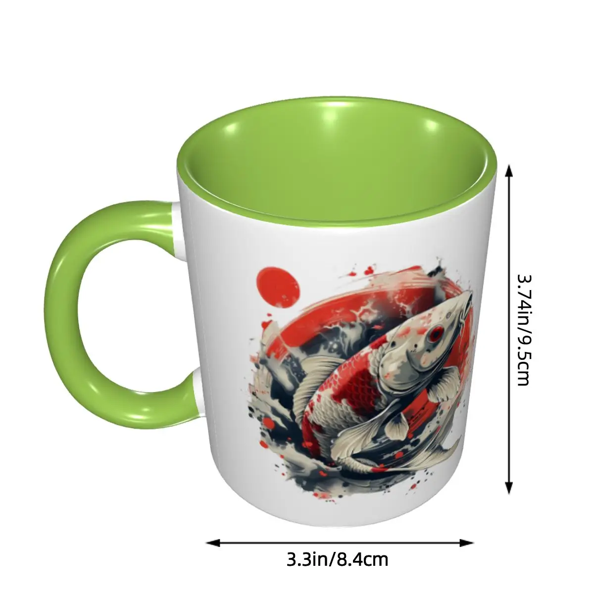 Koi Rising Mug Funny Ceramic Coffee Cups Tea Mugs Milk Cup Drinkware Gift for Woman Man DIY Custom