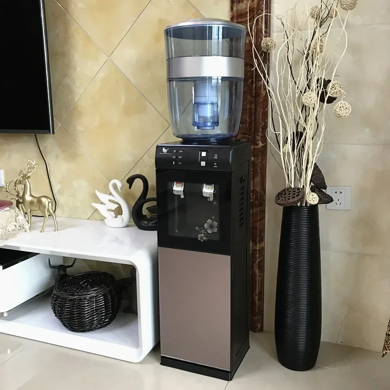 Water dispenser vertical househol office refrigeration heating double door with clean bucket filter bucket househol set