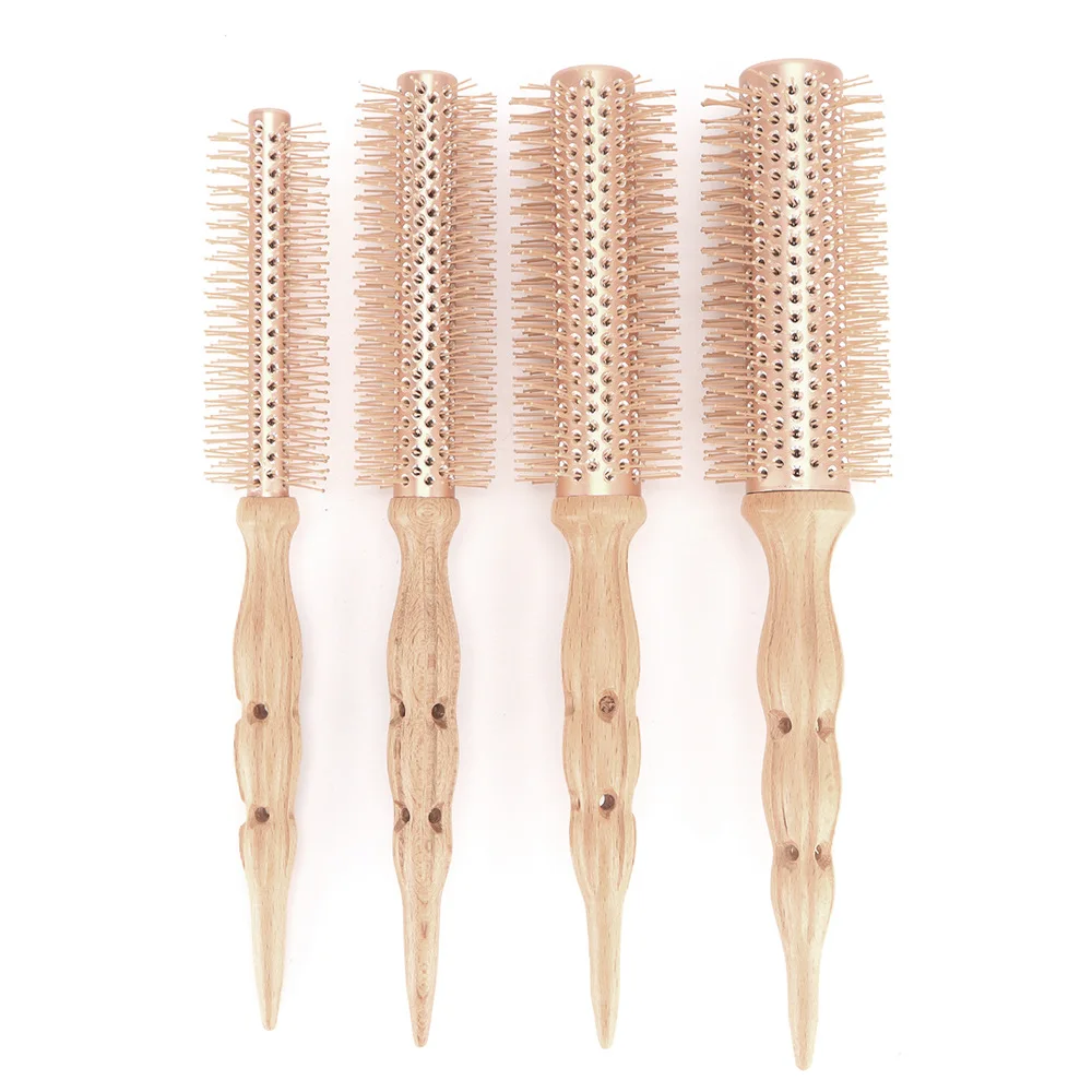 

Salon Blow Drying Round Barrel Brush Aluminum Tube Heat Resistant Round Hairbrush Wave Hair Styling Cylinder Brush For Curling