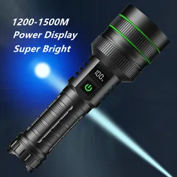 Most Powerful Long Shot LED Flashlight Zoomable Camping Torch Built-in 26650 Battery High Power Tactical Lantern for Outdoors